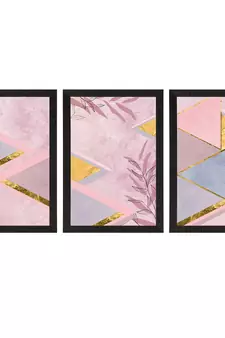 Minimalistic Triangle Set of  Satin Matt Texture UV Art Painting