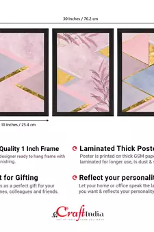 Minimalistic Triangle Set of  Satin Matt Texture UV Art Painting
