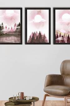 Full Moon Night Set of  Satin Matt Texture UV Art Painting