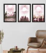 Full Moon Night Set of  Satin Matt Texture UV Art Painting