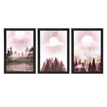 Full Moon Night Set of  Satin Matt Texture UV Art Painting 3