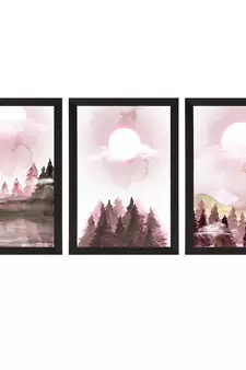 Full Moon Night Set of  Satin Matt Texture UV Art Painting