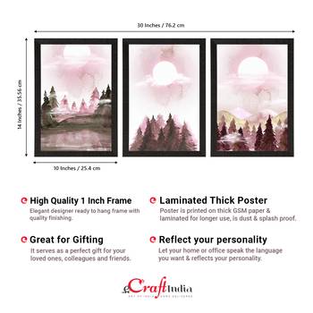 Full Moon Night Set of  Satin Matt Texture UV Art Painting 4