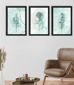 Watercolour Flower Line Art Set of  Satin Matt Texture UV Art Painting