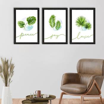 Peace Joy Love Set of  Satin Matt Texture UV Art Painting 1