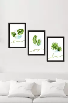 Peace Joy Love Set of  Satin Matt Texture UV Art Painting