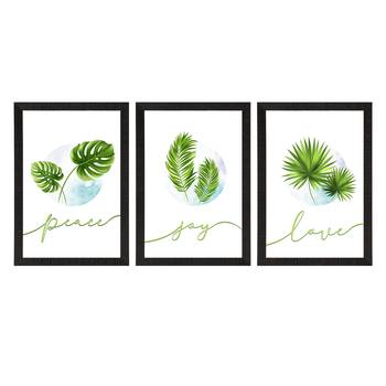 Peace Joy Love Set of  Satin Matt Texture UV Art Painting 3