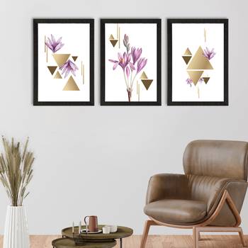 Abstract Triangle Design Set of  Satin Matt Texture UV Art Painting 1