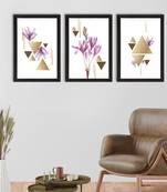 Abstract Triangle Design Set of  Satin Matt Texture UV Art Painting