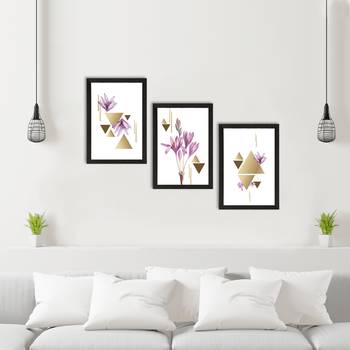 Abstract Triangle Design Set of  Satin Matt Texture UV Art Painting 2