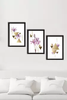 Abstract Triangle Design Set of  Satin Matt Texture UV Art Painting