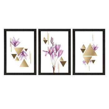 Abstract Triangle Design Set of  Satin Matt Texture UV Art Painting 3
