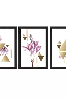Abstract Triangle Design Set of  Satin Matt Texture UV Art Painting