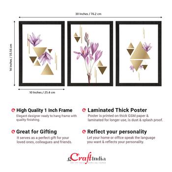 Abstract Triangle Design Set of  Satin Matt Texture UV Art Painting 4