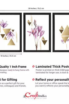 Abstract Triangle Design Set of  Satin Matt Texture UV Art Painting