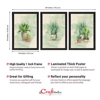Watercolour Flower Pot Set of  Satin Matt Texture UV Art Painting 4
