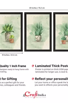 Watercolour Flower Pot Set of  Satin Matt Texture UV Art Painting