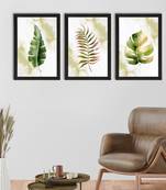 Watercolour Tropical Leaf Set of  Satin Matt Texture UV Art Painting