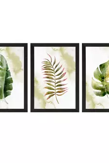 Watercolour Tropical Leaf Set of  Satin Matt Texture UV Art Painting