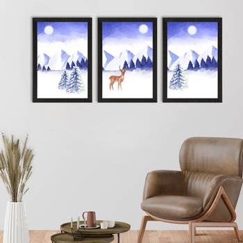 Winter Night Set of  Satin Matt Texture UV Art Painting 1