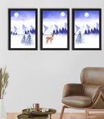 Winter Night Set of  Satin Matt Texture UV Art Painting