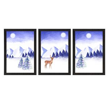Winter Night Set of  Satin Matt Texture UV Art Painting 3