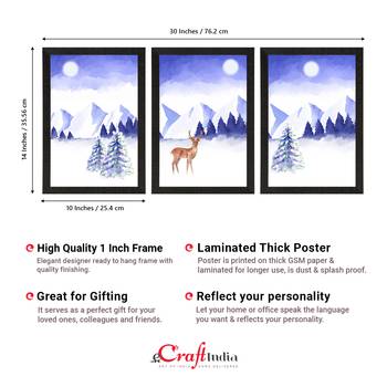 Winter Night Set of  Satin Matt Texture UV Art Painting 4