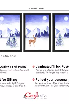 Winter Night Set of  Satin Matt Texture UV Art Painting