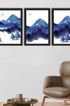 Winter Day Set of  Satin Matt Texture UV Art Painting