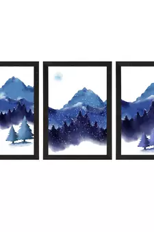 Winter Day Set of  Satin Matt Texture UV Art Painting
