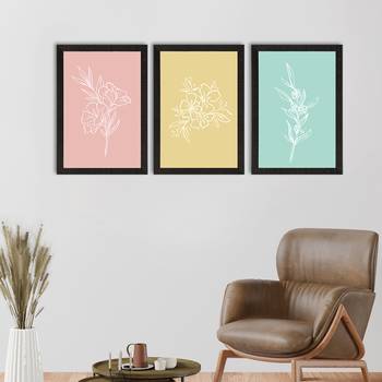 Tropical Leaf Pastel Set of  Original Design Satin Matt Texture UV Art Painting 1