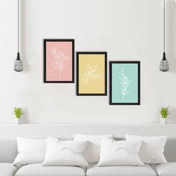 Tropical Leaf Pastel Set of  Original Design Satin Matt Texture UV Art Painting 2