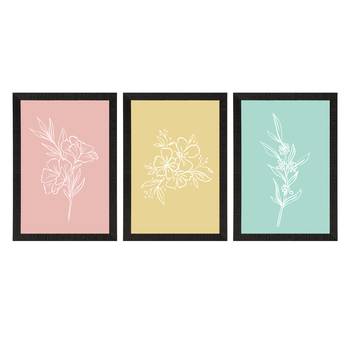 Tropical Leaf Pastel Set of  Original Design Satin Matt Texture UV Art Painting 3
