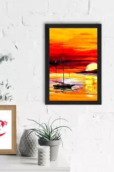 Sunrise on Beach Satin Matt Texture UV Art Painting