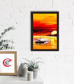 Sunrise on Beach Satin Matt Texture UV Art Painting