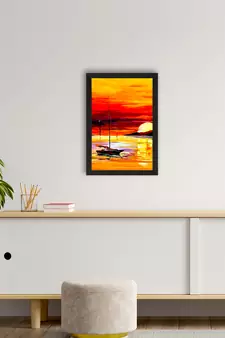 Sunrise on Beach Satin Matt Texture UV Art Painting