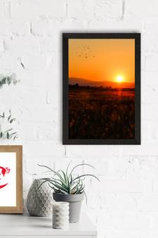 Hill Sunrise Satin Matt Texture UV Art Painting