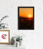 Hill Sunrise Satin Matt Texture UV Art Painting