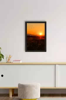 Hill Sunrise Satin Matt Texture UV Art Painting