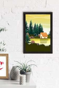 Beautiful Sunrise Lake View Satin Matt Texture UV Art Painting