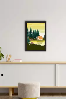 Beautiful Sunrise Lake View Satin Matt Texture UV Art Painting