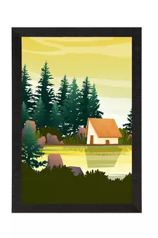 Beautiful Sunrise Lake View Satin Matt Texture UV Art Painting