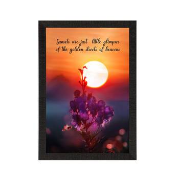 Sunsets are just little glimpses of the golden streets of heavens Satin Matt Texture UV Art Painting 3