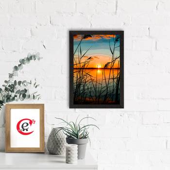 Sunset Lake View Satin Matt Texture UV Art Painting 1