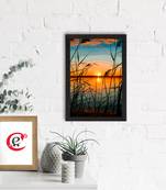 Sunset Lake View Satin Matt Texture UV Art Painting