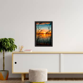 Sunset Lake View Satin Matt Texture UV Art Painting 2