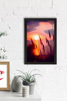 Beautiful Sunset Lake View Satin Matt Texture UV Art Painting