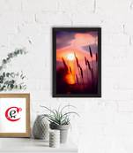 Beautiful Sunset Lake View Satin Matt Texture UV Art Painting