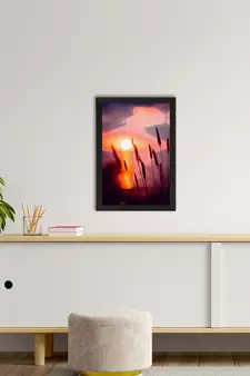 Beautiful Sunset Lake View Satin Matt Texture UV Art Painting