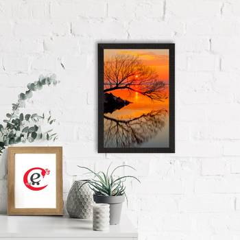 Sunset Lake View Satin Matt Texture UV Art Painting 1